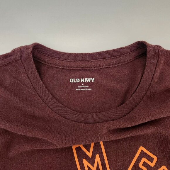 Old Navy Mens T Shirt Large Brown Soft Washed Short Sleeve Crew Neck Roam Free - Picture 4 of 5